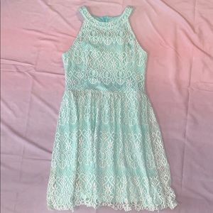 Altard State Mint and Lace Dress with Mesh Back